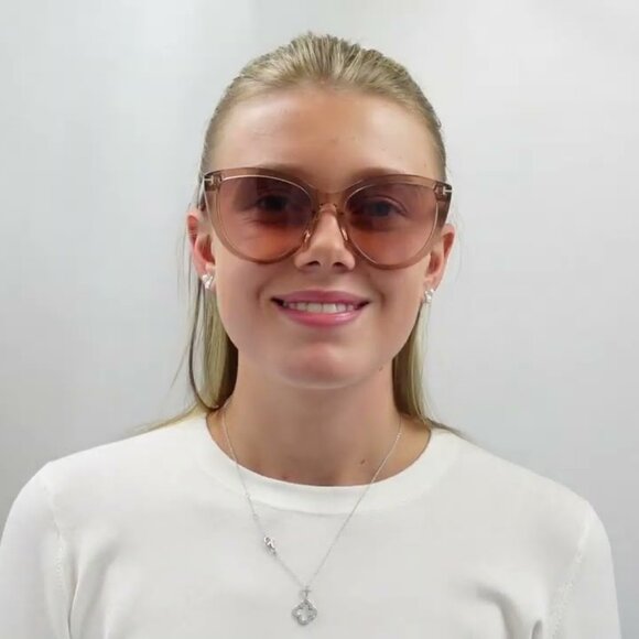 Tom Ford Isabella-02 FT0915 45G Sunglasses Brown Cat Eye Frame, Brown Lenses - Picture 3 of 10